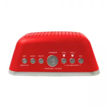AIWA CRU-19RD Czerwony budzik radiowy z tunerem FM/AM, podwójnym alarmem, drzemką, wyłącznikiem czasowym, wyświetlaczem LED, podtrzymaniem bateryjnym