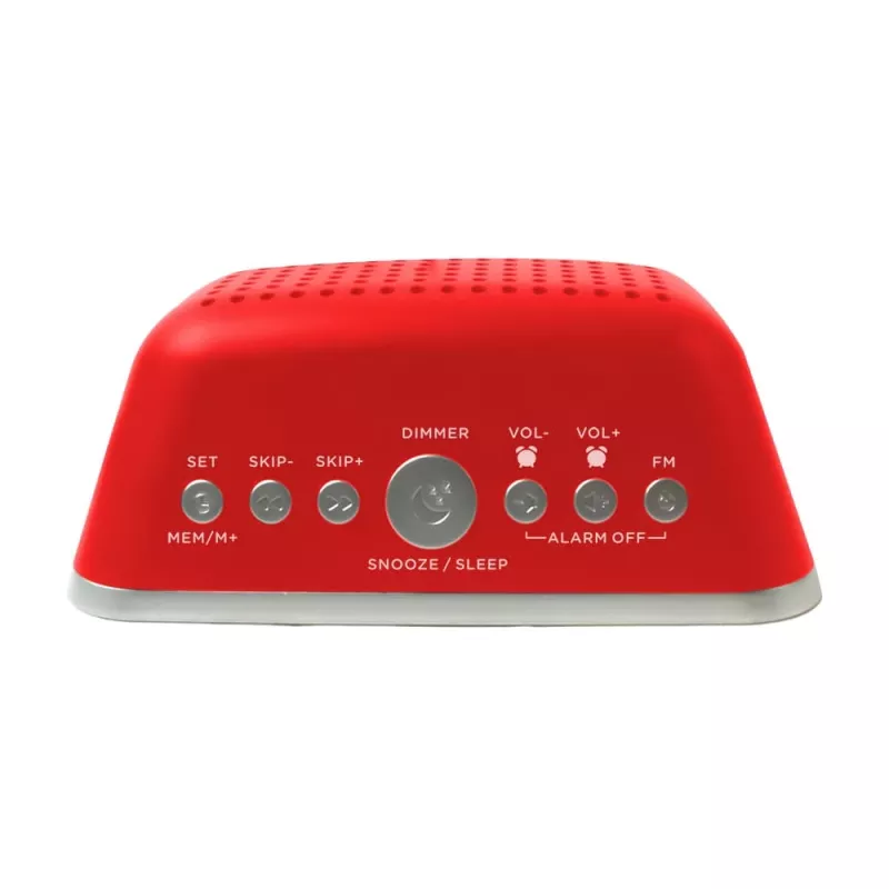 AIWA CRU-19RD Czerwony budzik radiowy z tunerem FM/AM, podwójnym alarmem, drzemką, wyłącznikiem czasowym, wyświetlaczem LED, podtrzymaniem bateryjnym