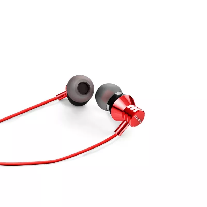AIWA ESTM-50USB-C/RD douszne słuchawki stereo z mikrofonem, USB-A, czerwone