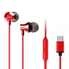 AIWA ESTM-50USB-C/RD douszne słuchawki stereo z mikrofonem, USB-A, czerwone
