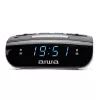 AIWA CR-15 Cyfrowe radio zegarowe FM z podwójnym budzikiem, wyświetlaczem LED, wyłącznikiem czasowym snu - czarne