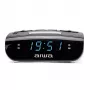 AIWA CR-15 Cyfrowe radio zegarowe FM z podwójnym budzikiem, wyświetlaczem LED, wyłącznikiem czasowym snu - czarne