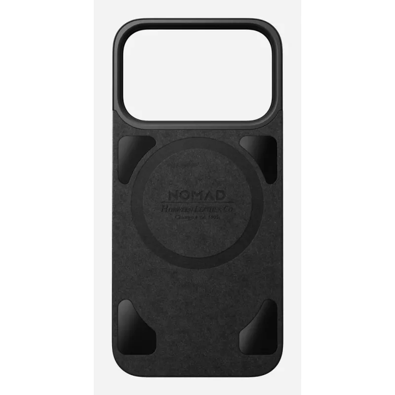 NOMAD Magnetic Leather Back na iPhone 17 Pro – kompatybilny z MagSafe, skóra Horween, czarny