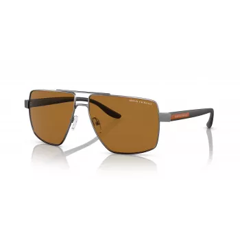 Armani Exchange AX2037S 600383 Męskie Okulary Przeciwsłoneczne Pilot Polaryzacyjne, Matowe Czarny/Szary, 60mm