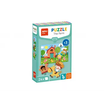 AGIPA Learning Puzzle Farma, 24 elementy, pudełko kartonowe, długość 152 mm 18746