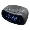 AIWA CR-09J Radiobudzik FM z podwójnym alarmem, wyświetlacz LED, czarny
