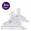 Smoczki do butelki Philips Avent Natural Response, szybki przepływ, 3m+, 2 sztuki, silikon, przezroczysty