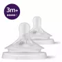 Smoczki do butelki Philips Avent Natural Response, szybki przepływ, 3m+, 2 sztuki, silikon, przezroczysty