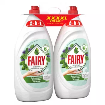 FAIRY Płyn do mycia naczyń Tea Tree & Mint, zestaw 2 x 1350 ml