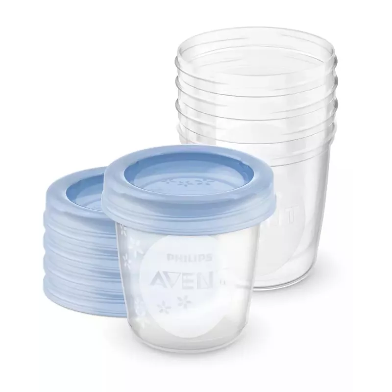 Kubki do przechowywania mleka kobiecego i żywności Philips Avent 180 ml (5 szt.) z pokrywkami