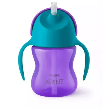 Philips Avent Kubek ze słomką Bendy Straw Cup 200 ml, 9m+, Fioletowy