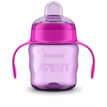 Philips AVENT Easy Sip kubek treningowy z uchwytami, 6M+, 200 ml, silikonowy ustnik, różowy