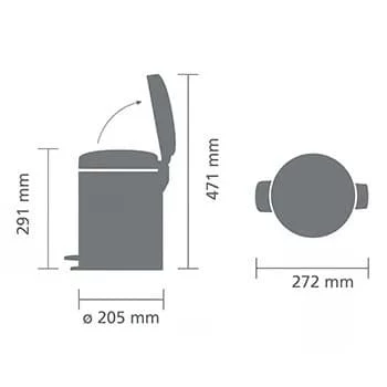 Brabantia NewIcon 5L kosz na pedały Brilliant Steel