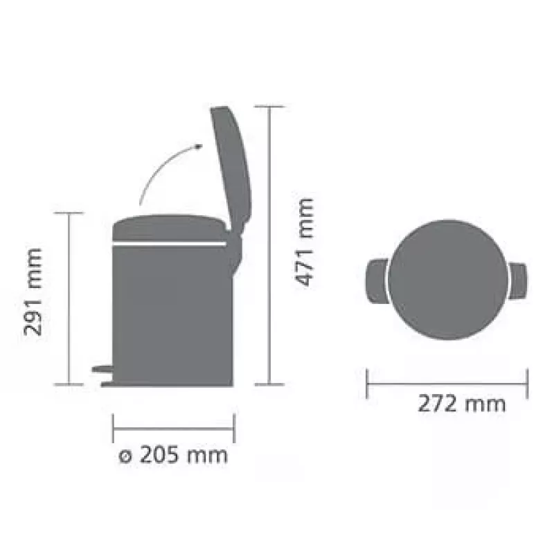 Brabantia NewIcon 5L kosz na pedały Brilliant Steel