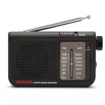 AIWA RS-55/BK Przenośne analogowe radio kieszonkowe AM/FM, czarne