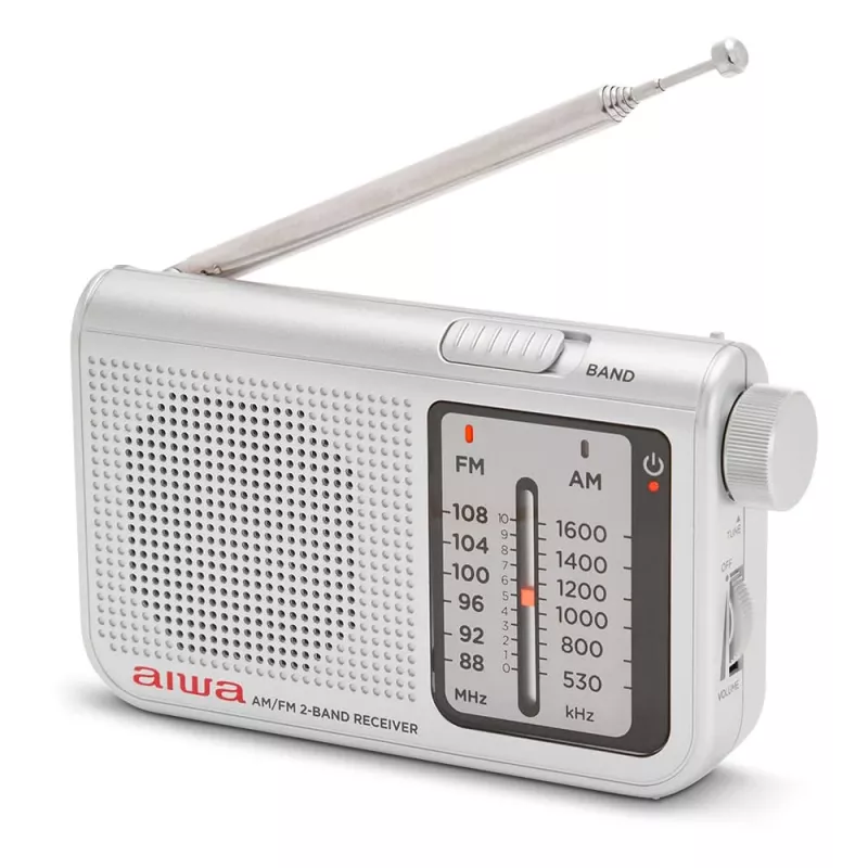 AIWA RS-55/SL Przenośne analogowe radio kieszonkowe AM/FM, szare