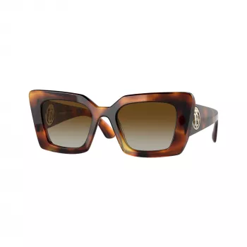 Okulary przeciwsłoneczne damskie Burberry BE4344-3316T5 Cat Eye, oprawki Havana, brązowe gradientowe soczewki, 51/20/140 mm