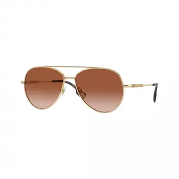 Okulary przeciwsłoneczne damskie Burberry BE3147-110913 Cat Eye, oprawki w kolorze jasnego złota, brązowe gradientowe soczewki, 58mm