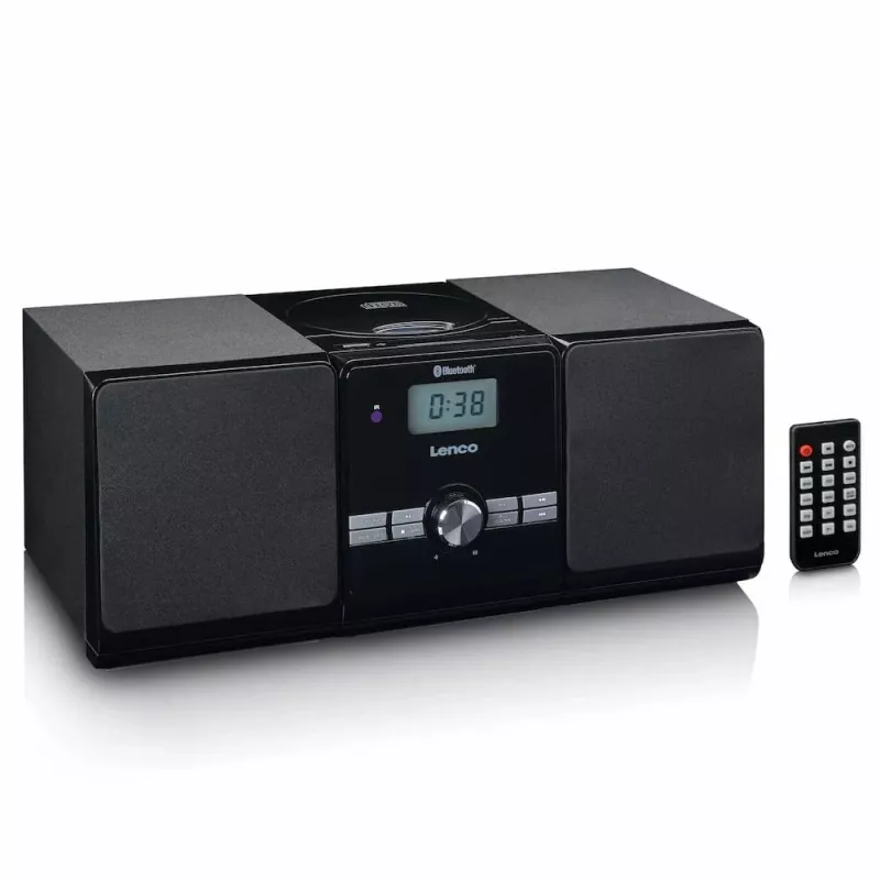 Lenco MC-030BK Mikrowieża z Bluetooth, CD, radiem FM, USB, AUX, czarna