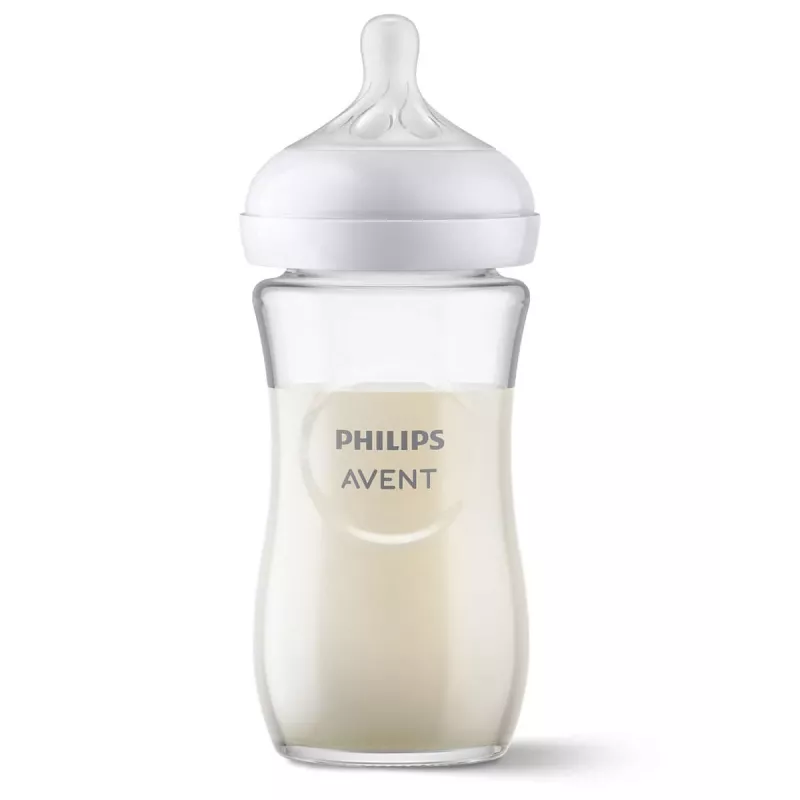 Butelka szklana Philips AVENT Natural Response 240 ml, smoczek średni przepływ, 1m+