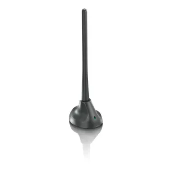 PHILIPS SDV5100/12 antena telewizyjna wewnętrzna ze wzmocnieniem 18 dB, UHF/VHF/FM, czarna