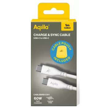 AQIILA Cablebird CS11 kabel USB-C do USB-C do ładowania i synchronizacji 1m 60W czarny AQCBPBIC1SI812