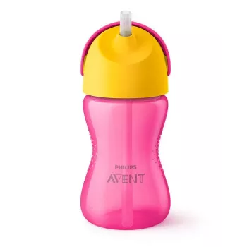 Kubek ze słomką Philips Avent z elastyczną słomką, 300 ml, 12m+, różowy