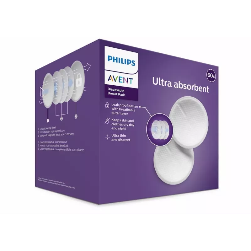 Philips Avent Jednorazowe Wkładki Laktacyjne SCF254/61 (60 sztuk)