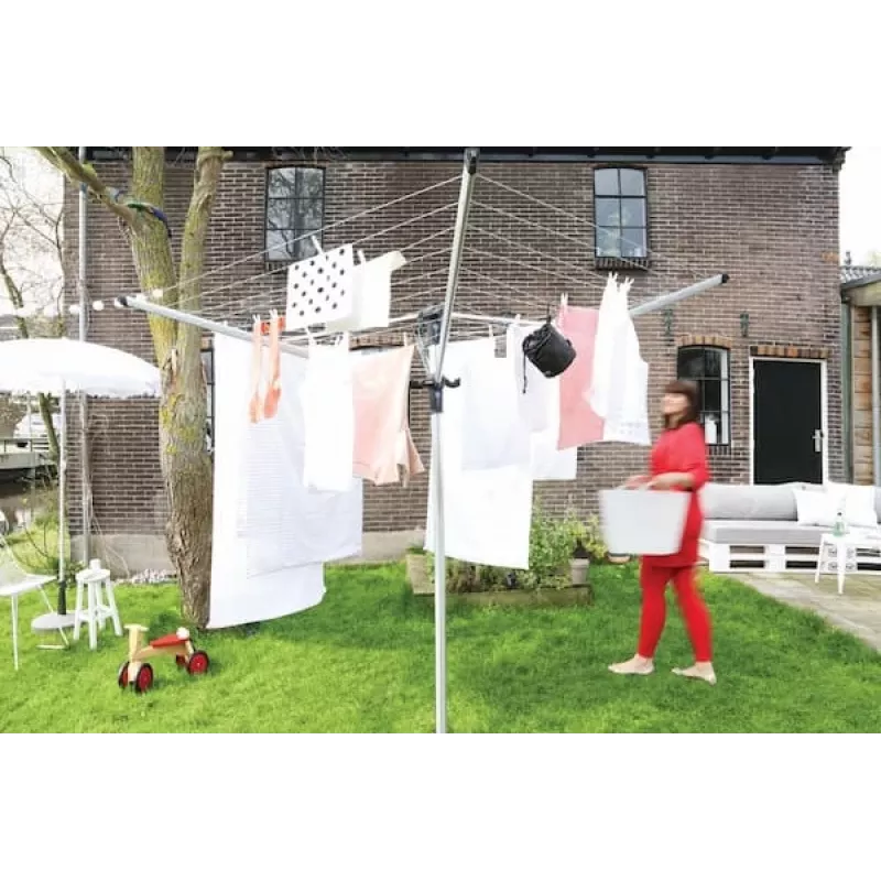 Brabantia Suszarka obrotowa Lift-O-Matic 50 m, Metaliczny Szary