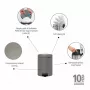 Brabantia NewIcon 5L kosz na pedały, Mineral Concrete Grey