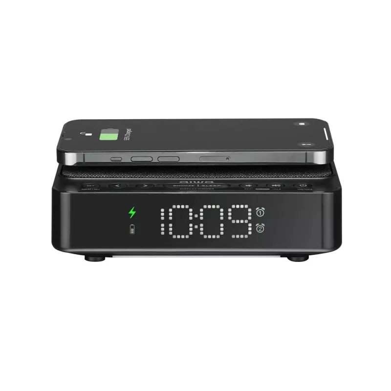 AIWA CR-30/BK Cyfrowy budzik z wyświetlaczem LED, radio FM/PLL, czarny
