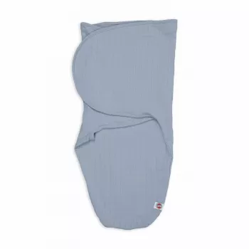Lodger Bundler Solid Cotton Baby Swaddle Wrap, Blue Fogg