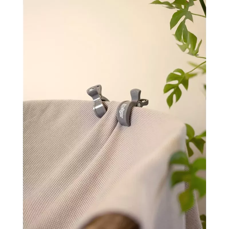 Klipsy do otulaczy Lodger Clip Swaddler dla bawełnianego otulacza (2 szt.), Carbon