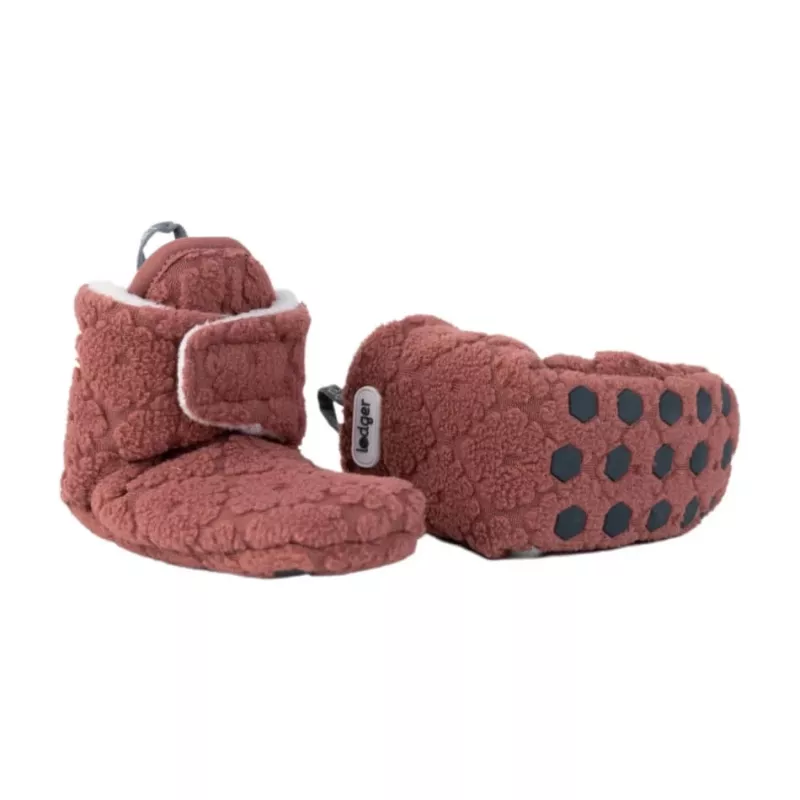 Lodger Slipper Folklore polarowe kapcie dziecięce, 6-12 miesięcy, Rosewood