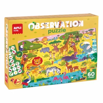 AGIPA Junior Puzzle Obserwacyjne Sawanna, 60 Elementów, Pudełko Kartonowe, 4+ Lata 19221