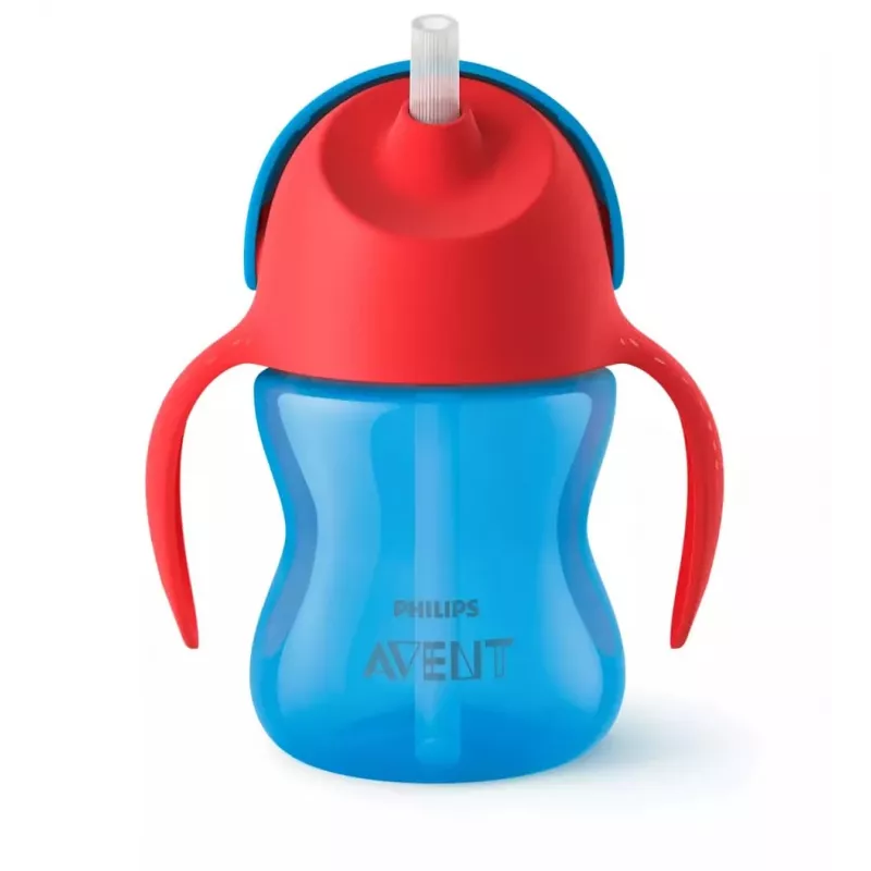 Kubek ze słomką Philips AVENT z elastyczną słomką, 200 ml, 9m+, niebieski