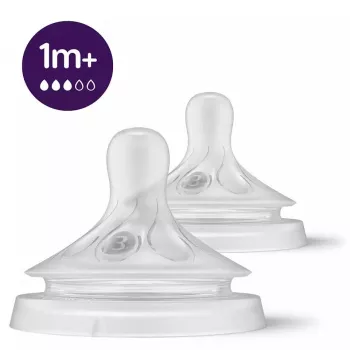 Philips Avent Natural Response Silikonowe Smoczki Średni Przepływ 1M+ (2 sztuki)