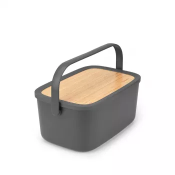 Brabantia Roll Top Bread Bin, matowy ciemnoszary, pojemność 2 bochenków, stal