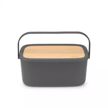 Brabantia Roll Top Bread Bin, matowy ciemnoszary, pojemność 2 bochenków, stal