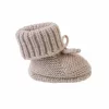 Lodger Slipper Folklore wełniane kapcie niemowlęce z merino, beżowe, 0-6 miesięcy