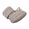 Lodger Slipper Folklore wełniane kapcie niemowlęce z merino, beżowe, 0-6 miesięcy