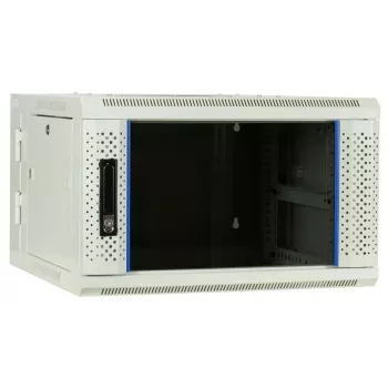 Szafa serwerowa ścienna DSIT 6U z szklanymi drzwiami, biała, 600x600x368 mm DS6606W-DOUBLE