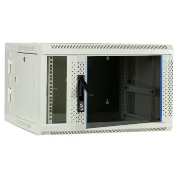 Szafa serwerowa ścienna DSIT 6U z szklanymi drzwiami, biała, 600x600x368 mm DS6606W-DOUBLE
