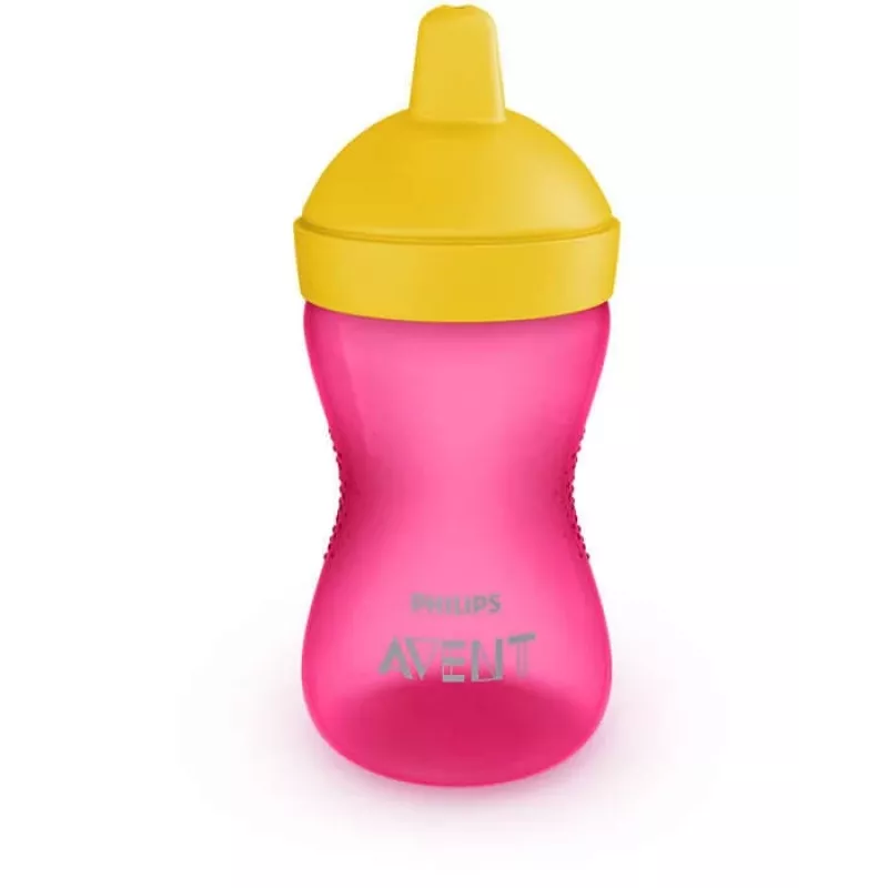 Philips Avent My Grippy Kubek treningowy z twardym ustnikiem 300 ml, 18M+, różowy
