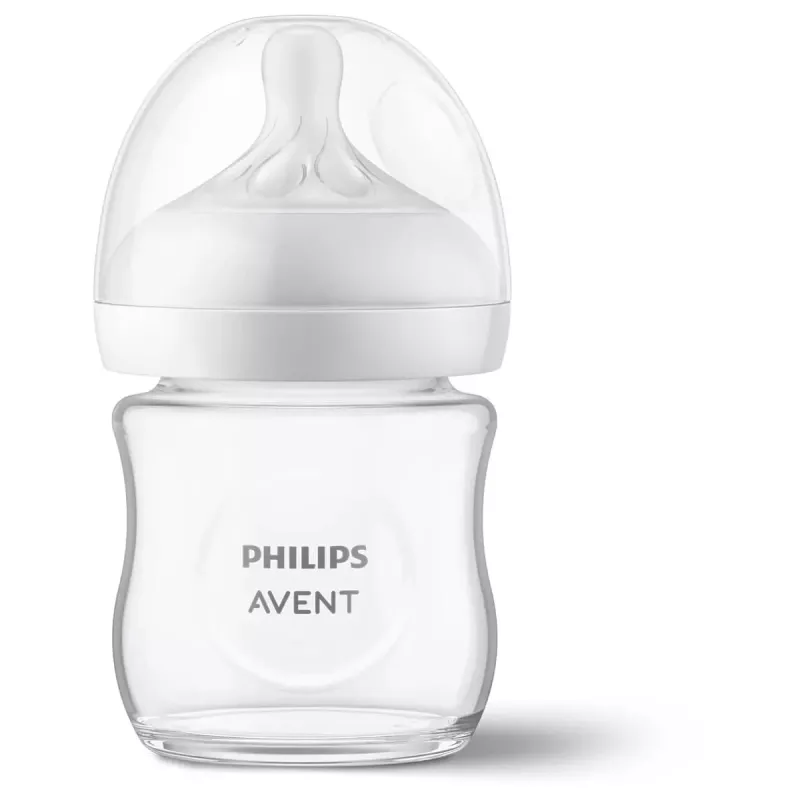 Butelka szklana dla niemowląt Philips Avent Natural Response 125 ml z smoczkiem dla noworodków, 0m+