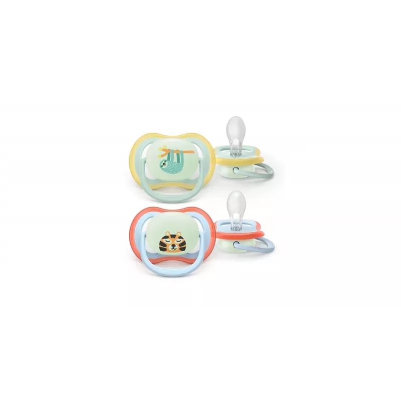 Smoczek Philips Avent Ultra Air Night 0-6 miesięcy, 2 sztuki, świecący w ciemności, neutralny