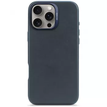 Skórzane etui tylne Decoded na iPhone 16 Pro Max, kompatybilne z MagSafe, granatowe