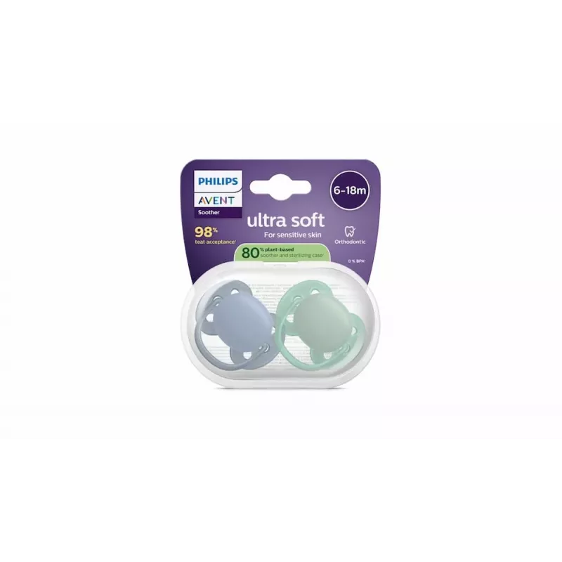 Philips Avent Ultra Soft Smoczek 6-18 miesięcy, 2-pak, chłopiec