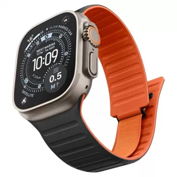 Spigen Athlex Air M pasek do Apple Watch 8/9/10/11/SE/Ultra (44/45/46/49 mm) – czarny/pomarańczowy