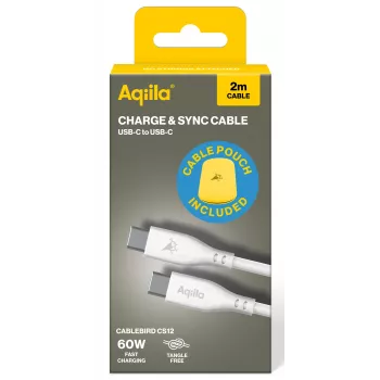 AQIILA Cablebird CS12 kabel USB-C do USB-C do ładowania i synchronizacji 2m 60W czarny AQCBPBIC2SI829